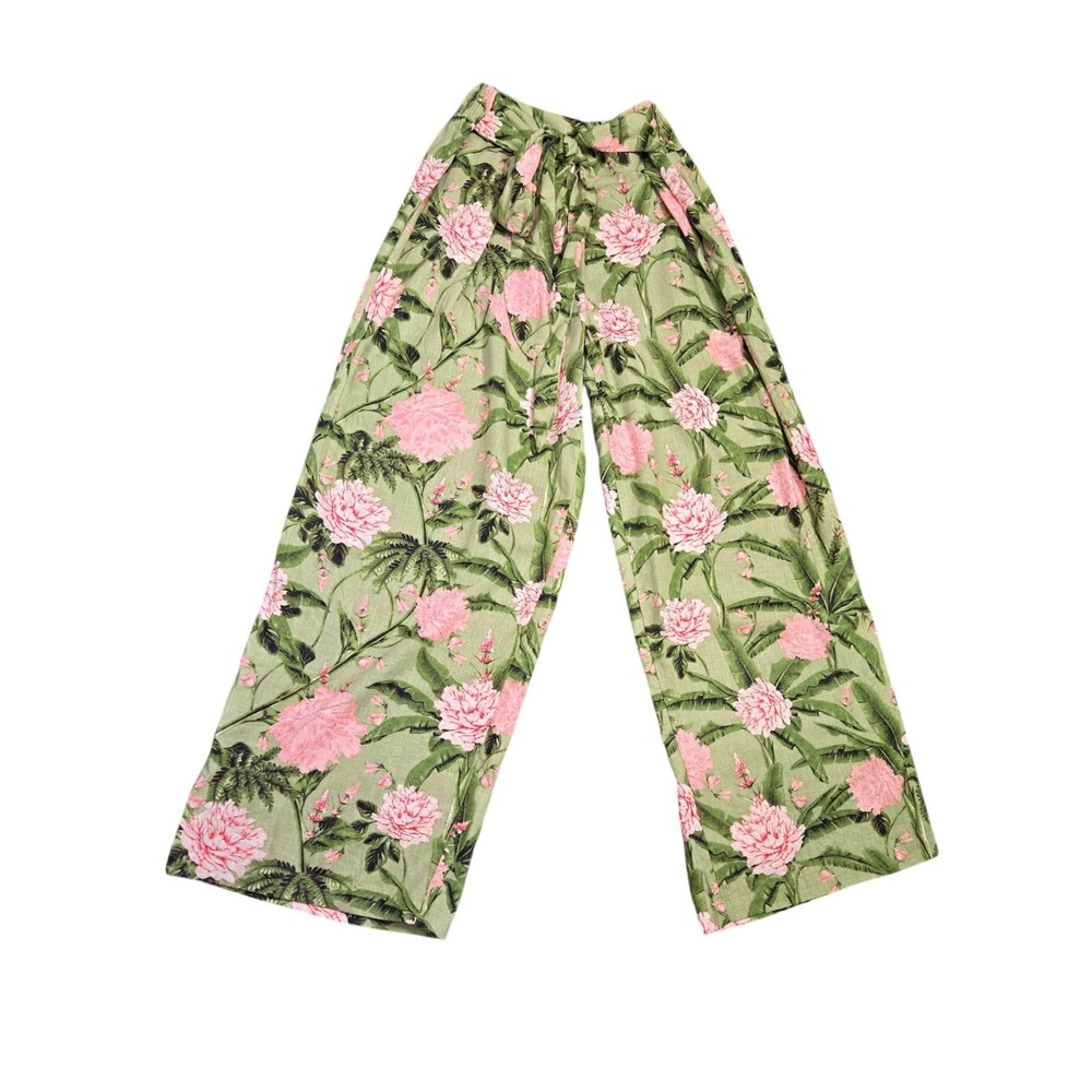 Agua Bendita x Target Womens M Peony Floral Print Wide Leg Pants Boho Beachy